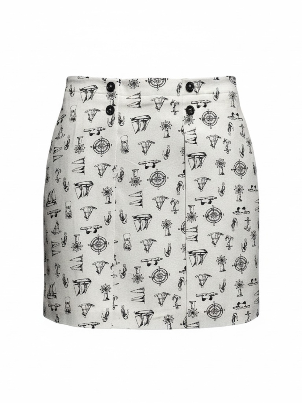 NWT BROOKS BROTHERS nautical print white skirt size 10 new with tags